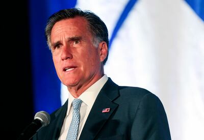 U.S. Senate candidate Mitt Romney speaks with students at a DECA conference at the Salt Palace Convention Center in Salt Lake City on Tuesday, Oct. 2, 2018.