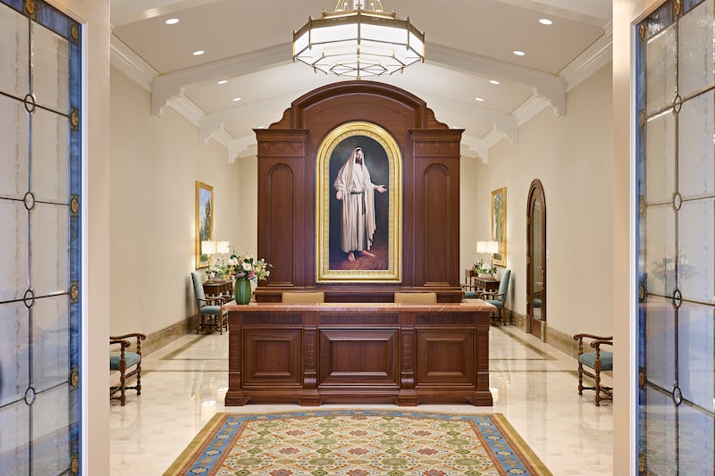 The recommend desk of the Yorba Linda California Temple.