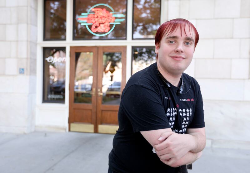 Patrick Benson-Kingsland poses for a portrait outside of the Rio Grande Cafe in Salt Lake City on Friday, Aug. 3, 2018. Benson-Kingsland left a five star review of the restaurant on Google.
