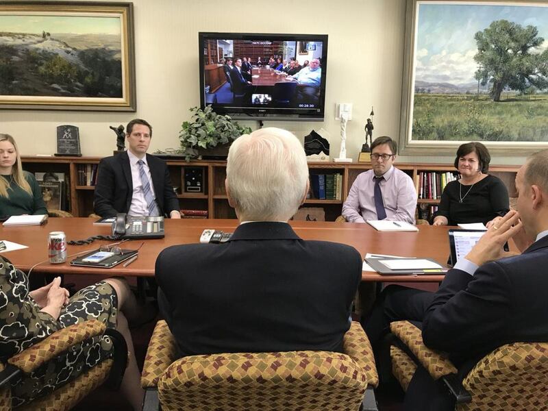 Senator Hatch telling staff of his plans to retire earlier today.