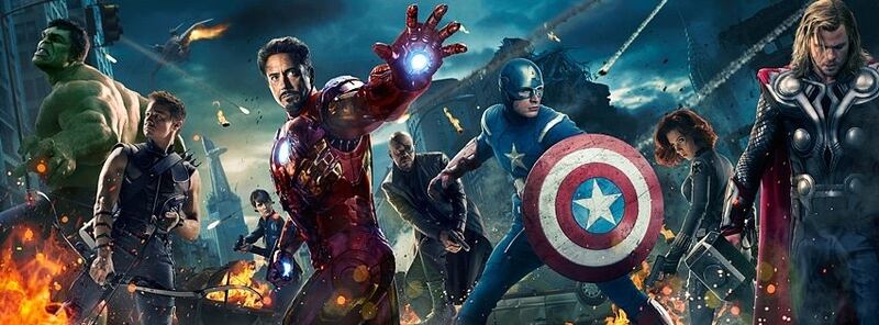 The original "Avengers" lineup appears in a promo for the 2012 film.