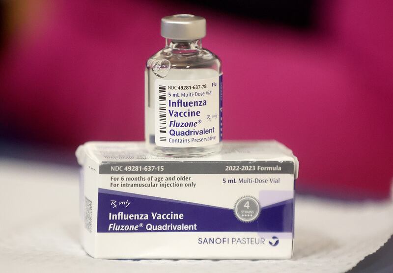 An influenza vaccine is pictured.