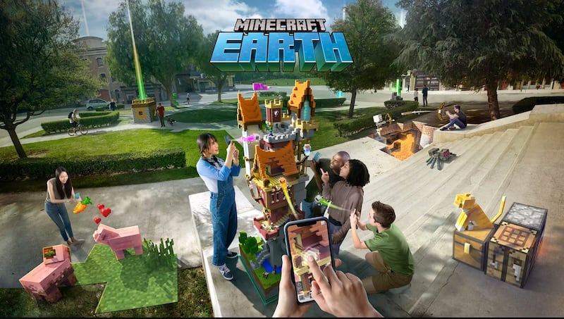 "Minecraft Earth" is an augmented reality version of "Minecraft."