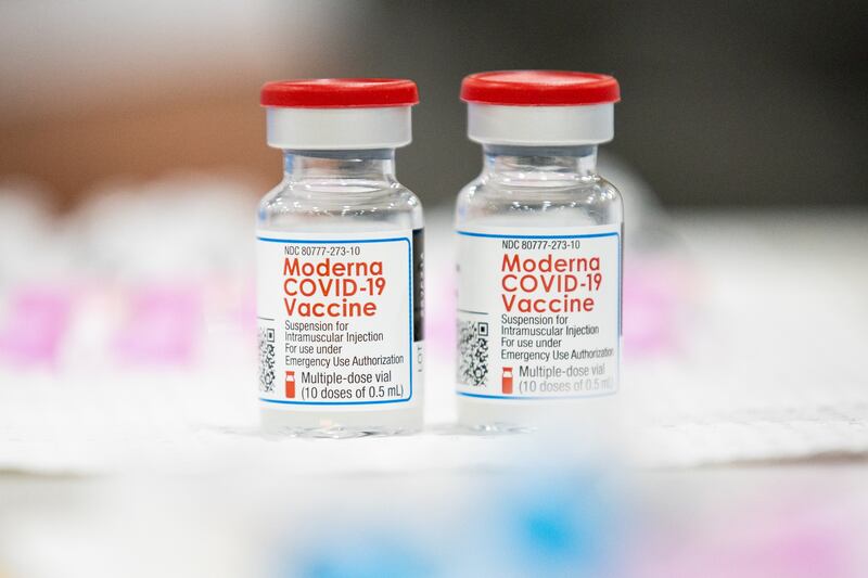 Vials of the Moderna COVID-19 vaccine are pictured in Utah.