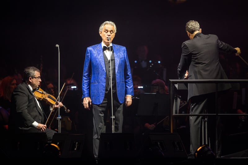 Andrea Bocelli performs at Vivint Arena in Salt Lake City.