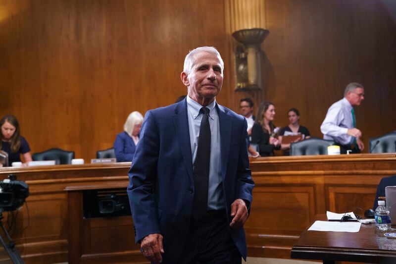 Top infectious disease expert Dr. Anthony Fauci on Capitol Hill in Washington.