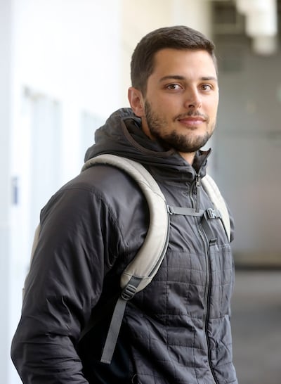 Chase Anderson, Utah State University's new outdoor product design and development program, poses for a photo at the Dee Glen Smith Spectrum in Logan on Thursday, May 2, 2019.