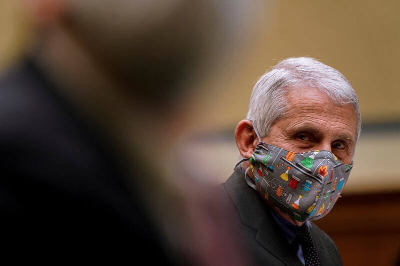 Dr. Anthony Fauci, director of the National Institute of Allergy and Infectious Diseases, speaks during a House Select Subcommittee hearing on Capitol Hill in Washington.