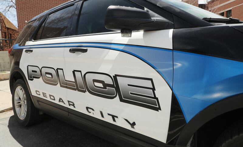 A Cedar City police vehicle is pictured in Cedar City on April 7, 2021.