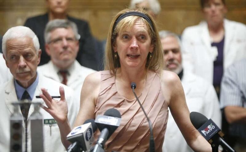 Utah Health Policy Project executive director Judi Hilman speaks during a press conference last June held in reaction to the Supreme Court's decision to uphold Obamacare. Hilman is joining Arches Health Plan, the state's new nonprofit cooperative health p