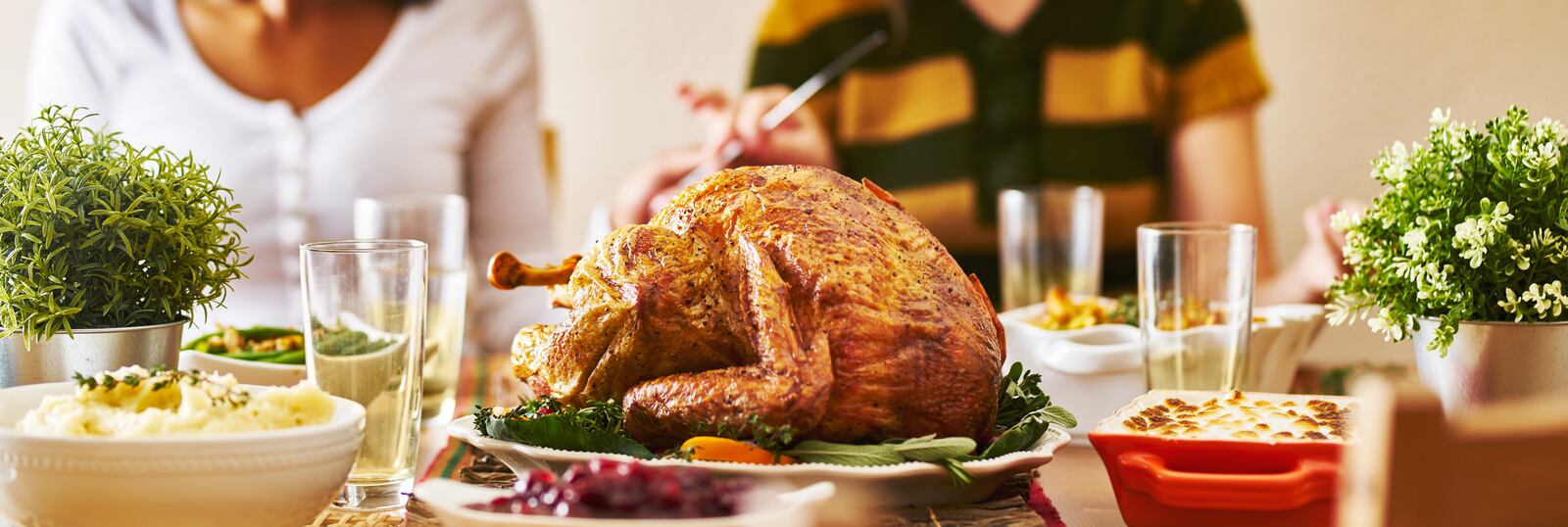 A traditional Thanksgiving meal.
