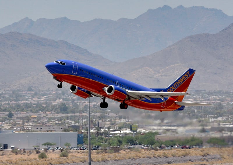 A Southwest Airlines jet takes off Wednesday from Sky Harbor International Airport in Phoenix in this July 18, 2007, file photo.