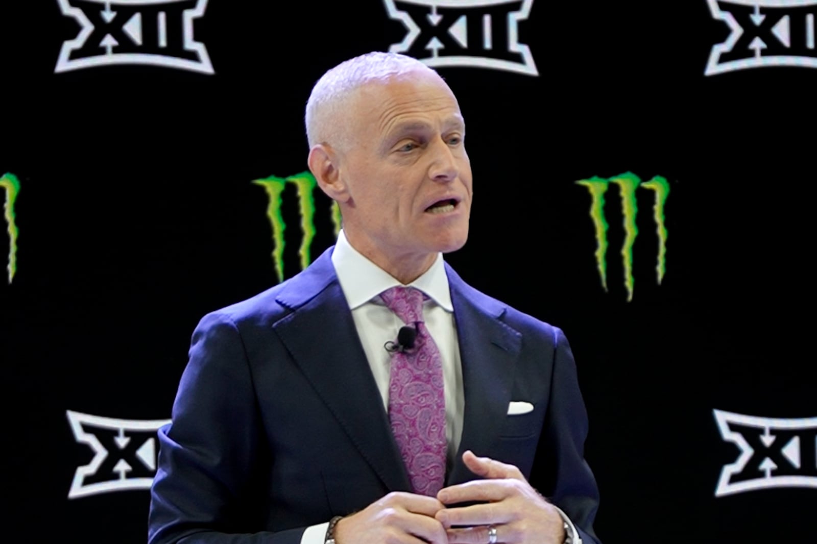 Big 12 commissioner Brett Yormark gives his address during the league's football media days at The Star, the practice home of the Dallas Cowboys, in Frisco, Texas, on Tuesday, July 7, 2026. Brandon Judd, Deseret News