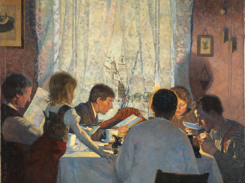 “Breakfast II. The Artist’s Family,” by Gustav Wentzel, oil on canvas.