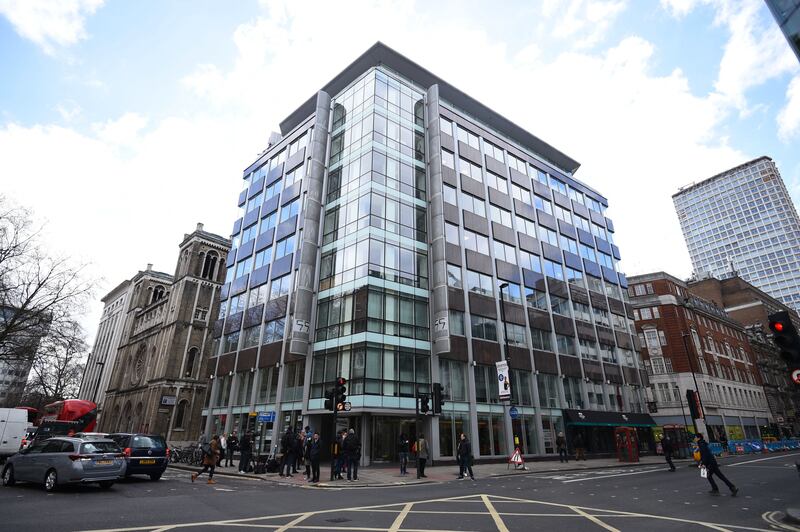 The offices of Cambridge Analytica (CA) in central London, after it was announced that Britain's information commissioner Elizabeth Denham is pursuing a warrant to search Cambridge Analytica's computer servers, Tuesday March 20, 2018. Denham said Tuesday