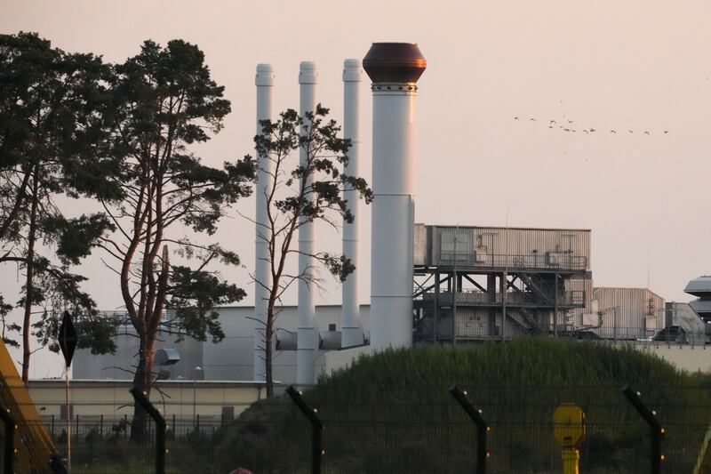 The landfall facility of the Nord Stream 1 Baltic Sea pipeline and the transfer station of the OPAL gas pipeline, the Baltic Sea Pipeline Link, in Lubmin, Germany.