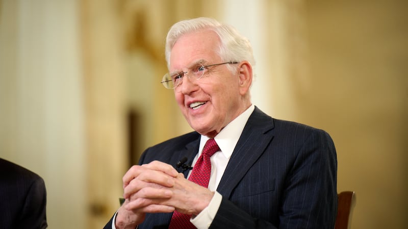President D. Todd Christofferson, second counselor in the First Presidency, smiles during an interview in the Relief Society Building in Salt Lake City on Wednesday, Oct. 15, 2025.