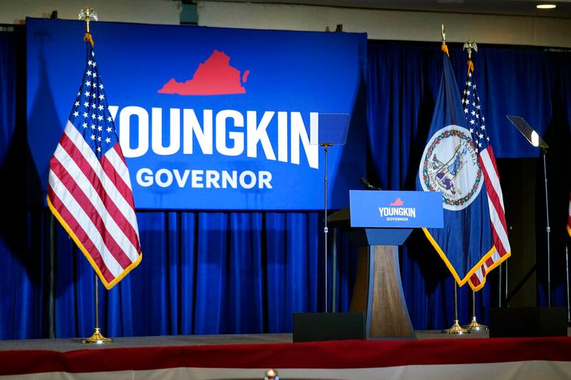 Republican gubernatorial candidate Glenn Youngkin speaks in Virginia.
