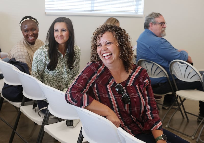 Utah 2nd Congressional District GOP candidate Celeste Maloy meets with local leaders in Delta on Sept. 6, 2023.