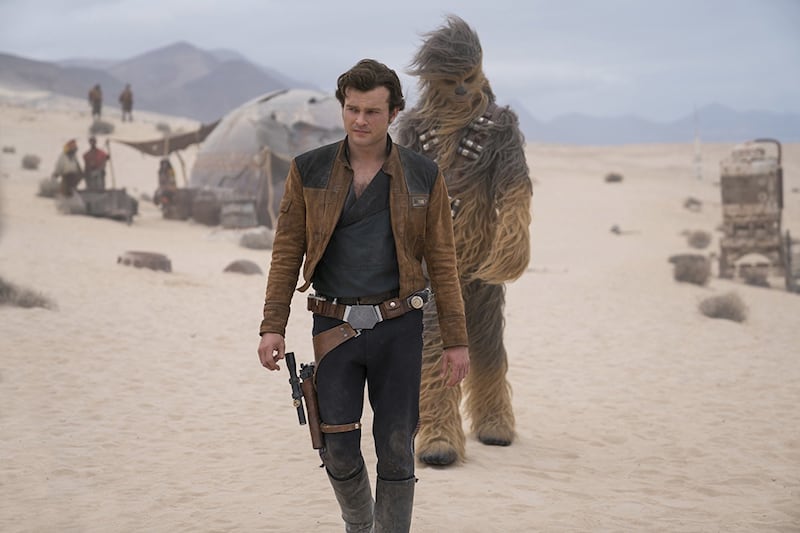 Alden Ehrenreich and Joonas Suotamo star in 2018's "Solo: A Star Wars Story."
