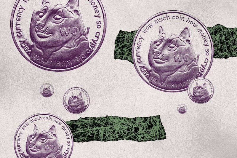 A Shiba Inu dog on a coin.