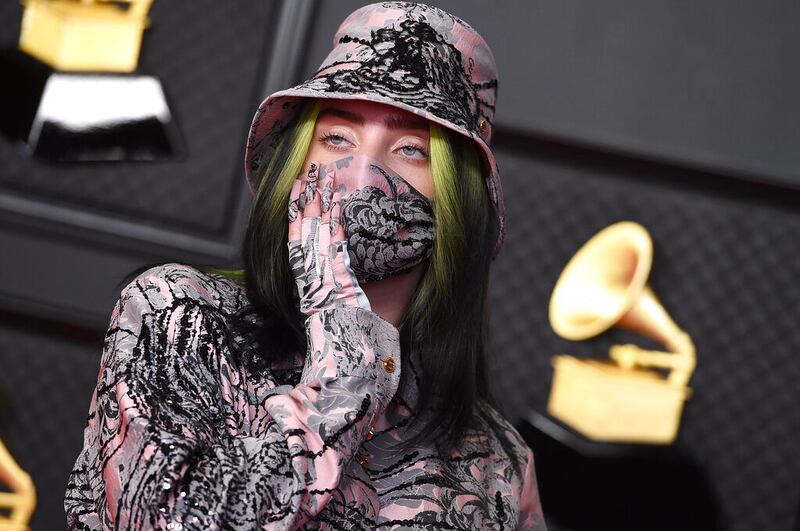 Billie Eilish arrives at the 63rd annual Grammy Awards.