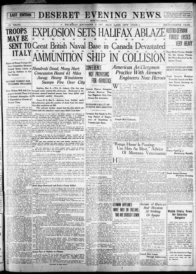 Deseret News archives: What made the Nova Scotia ship disaster in 1917 such a big deal?