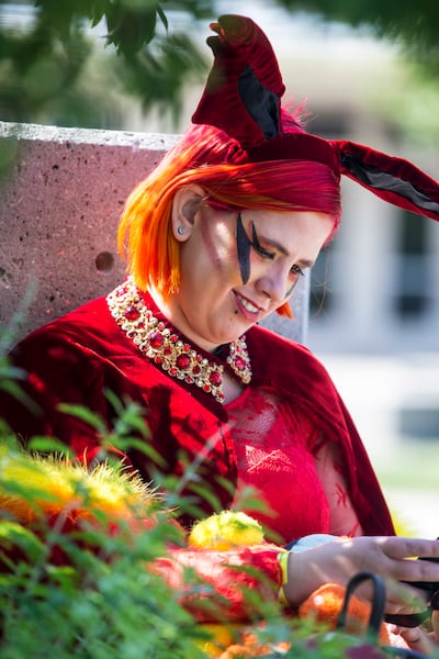 Mimi Young, dressed as Flareon, attends FanX Salt Lake Comic Convention at the Salt Palace Convention Center in Salt Lake City on Saturday, Sept. 8, 2018.