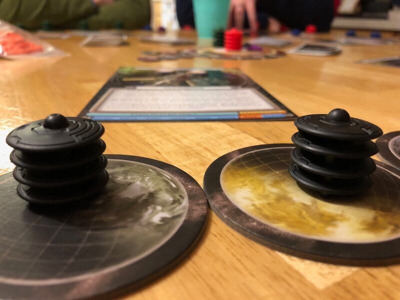 In "Cosmic Encounter," players assume the role of powerful alien races battling for control of the most planets.