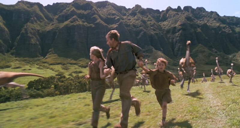Sam Neill, Ariana Richards and Joseph Mazzello in "Jurassic Park" (1993). On Sept. 8, 2018, the Utah Symphony will perform John Williams' classic "Jurassic Park" score while the action-packed adventure unfolds on the big screen at USANA Amphitheatre.