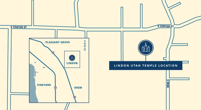 A map shows the location of the Lindon Utah Temple.