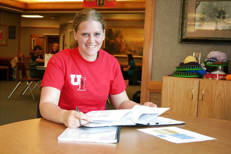 Charlotte Hansen is president of the Latter-day Saint Student Association at the University of Utah. Photo by Wade Jewkes