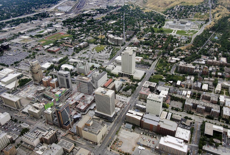 A view of Salt Lake City from KSL Chopper 5.