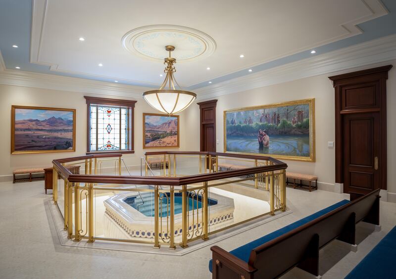 The baptistry of the Antofagasta Chile Temple.