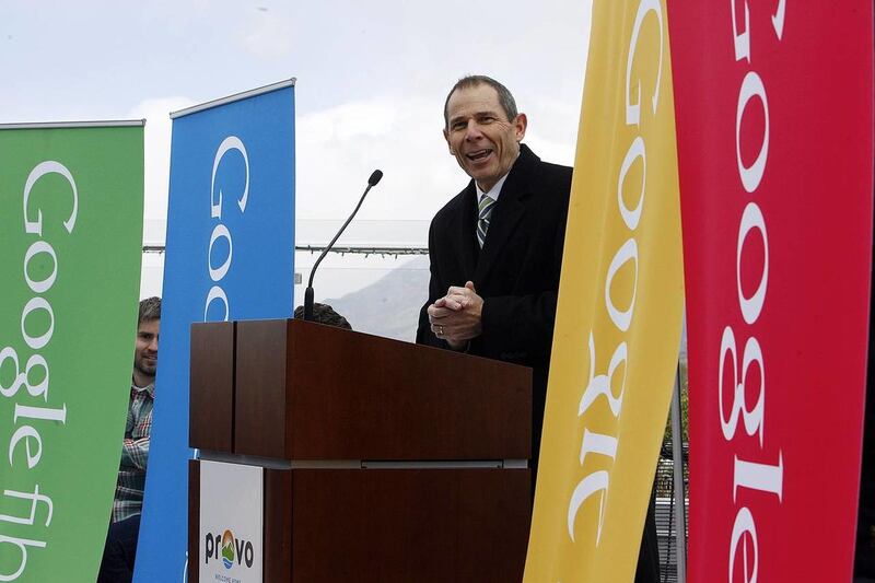 Provo Mayor John Curtis makes the announcement Wednesday, April 17, 2013, that Google Fiber will be brought to Provo.