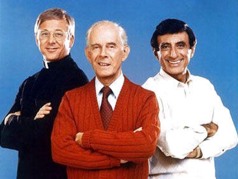 William Christopher, Harry Morgan and Jamie Farr in the short-lived sitcom sequel "AfterM*A*S*H"