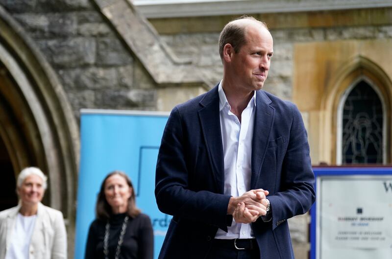 Britain’s Prince William visits the Faithworks Carpentry Workshop in Bournemouth, Dorset.