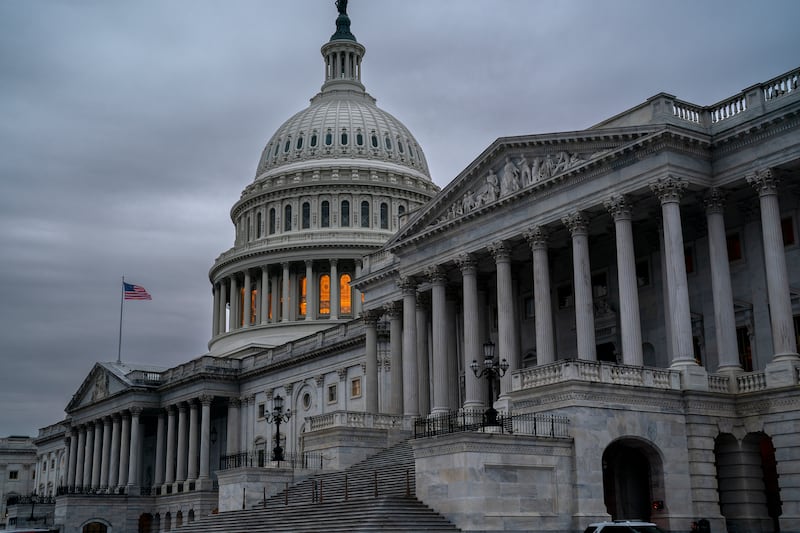 The Senate side of the Capitol is seen in Washington on Thursday, Dec. 22, 2022.