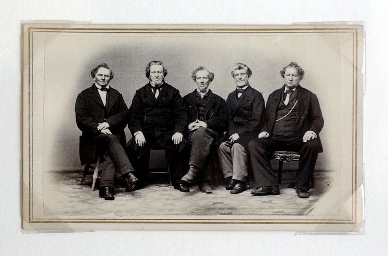 This is a photo of Brigham Young and his brothers taken in the 1860s by C.R. Savage.
They are, from left, Lorenzo Dow Young, Brigham Young, Phineas Howe Young, Joseph Young and John Young Jr.