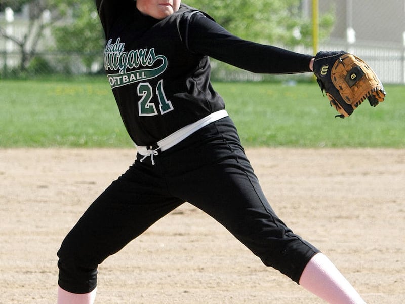 Kearns' Ashlyn Judd throws a pitch during the Swing for Life softball tournament to benefit Huntsman Cancer Institute.