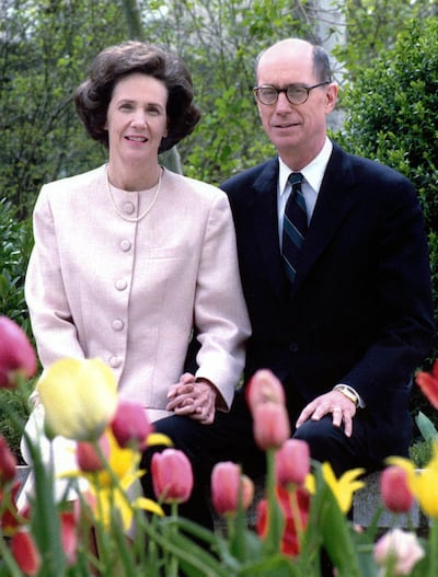 Sister Kathleen Johnson Eyring and President Henry B. Eyring pose for a photograph in the 1970s in Idaho.