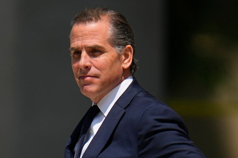 President Joe Biden’s son Hunter Biden leaves after a court appearance in Wilmington, Del.