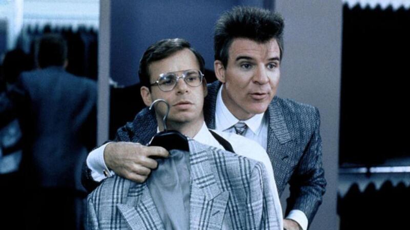 Rick Moranis, left, and Steve Martin star in “My Blue Heaven” (1990), now on Blu-ray for the first time.