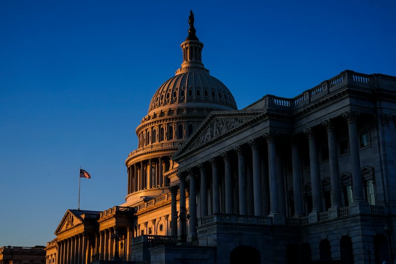 Sunrise at the U.S. Capitol, Monday, Dec. 19, 2022, in Washington, D.C.
