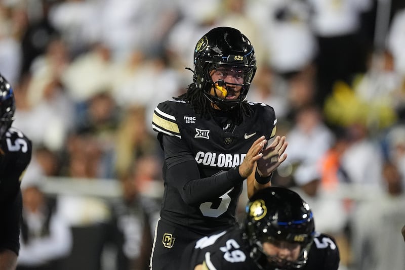 Colorado quarterback Kaidon Salter (3) in the second half of an NCAA college football game Saturday, Sept. 20, 2025, in Boulder, Colo.