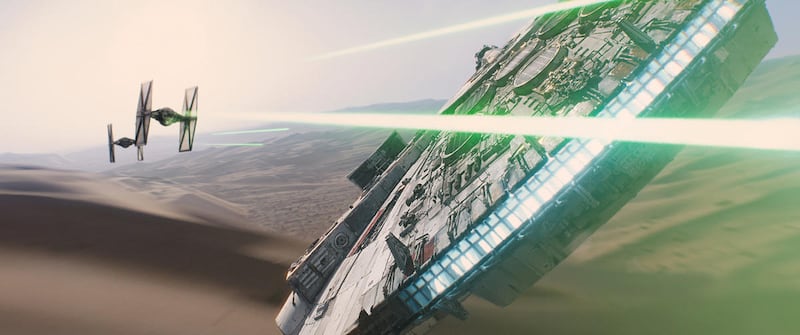 A scene from “Star Wars: The Force Awakens.”
