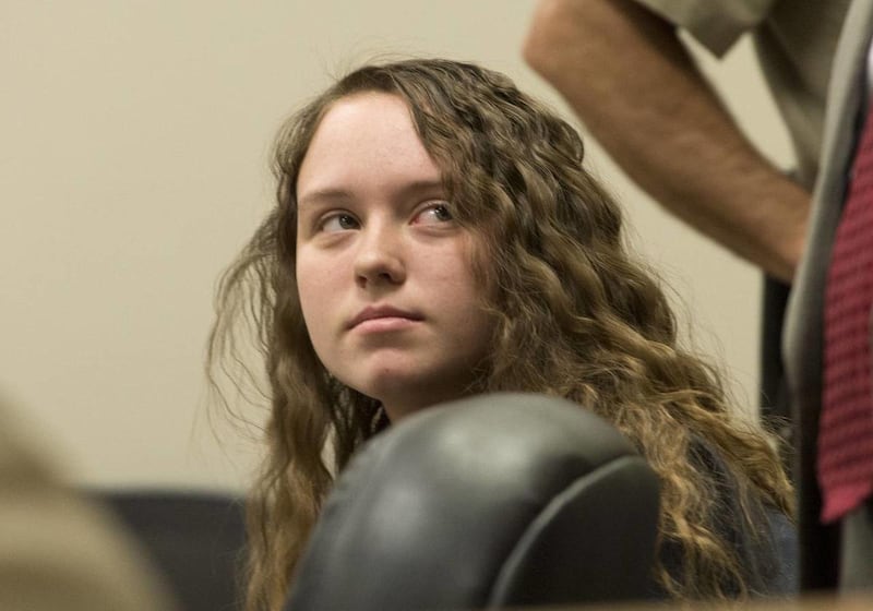 Meagan Grunwald, a 17-year-old charged with aggravated murder in the death of Utah County Sheriff's Sgt. Cory Wride, appears in a Provo courtroom on April 17, 2014. Grunwald rejected a plea deal Monday.
