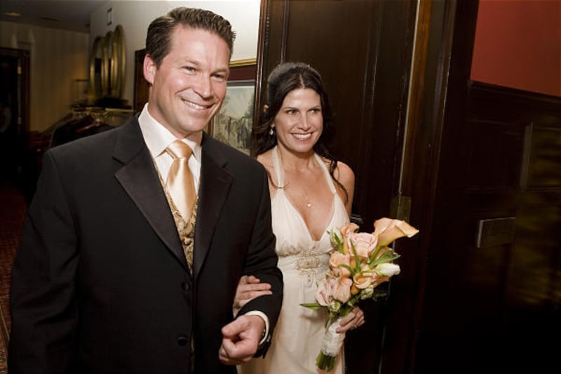 Reps. Connie Mack, R-Fla., left, and Mary Bono, R-Calif., were married Saturday in Asheville, N.C.