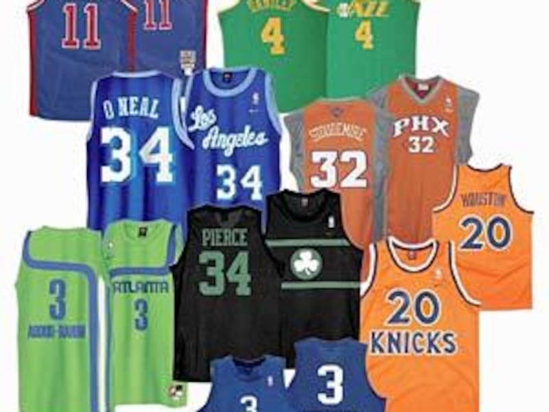 From retro to modern, NBA jerseys feature stars from past and present