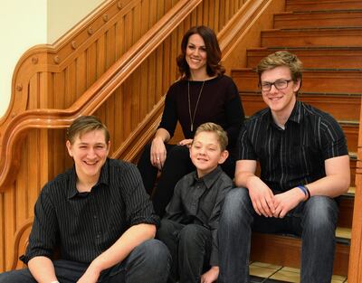 Jo Schaffer with her three sons.